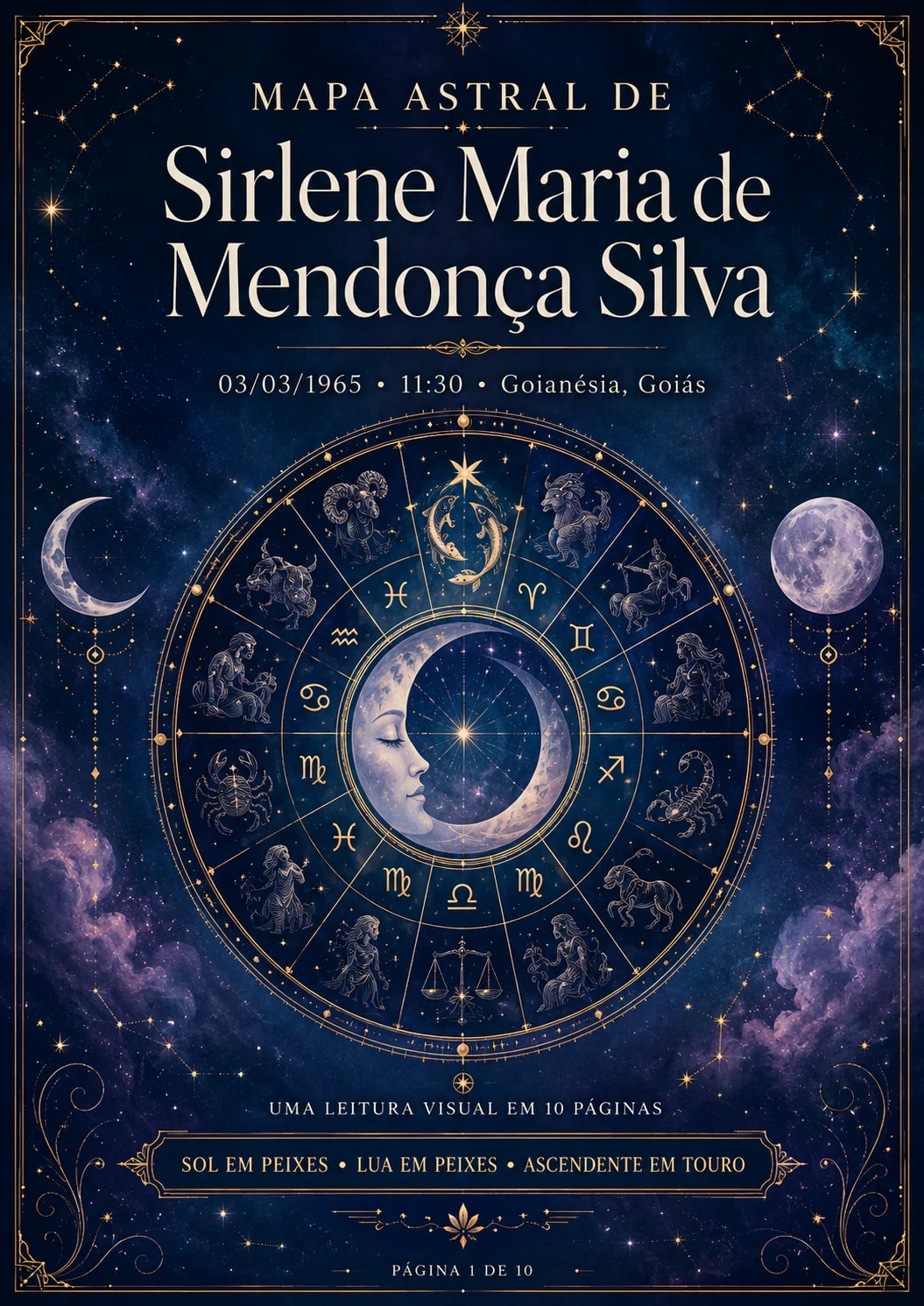 Exemplo do Mapa Astral, página 1 de 10